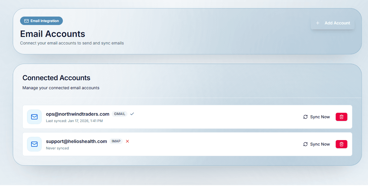 E-mailintegration og kommunikationshub