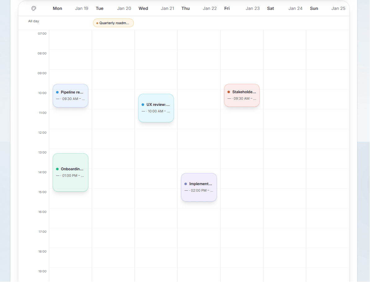 Arbejdsplanlægger og kalender